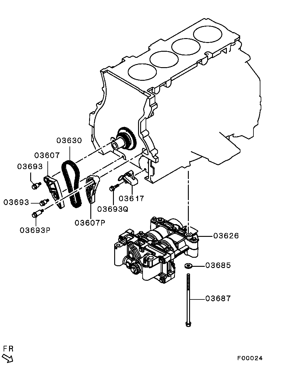 Mitsubishi 1140A034 - Sadales vārpstas piedziņas ķēdes komplekts autodraugiem.lv