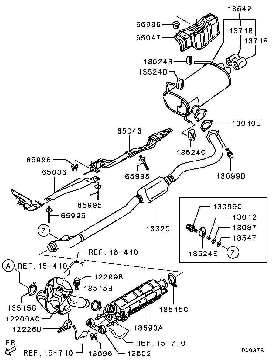 Mitsubishi 1584A257 - Savienojošie elementi, Izplūdes gāzu sistēma autodraugiem.lv