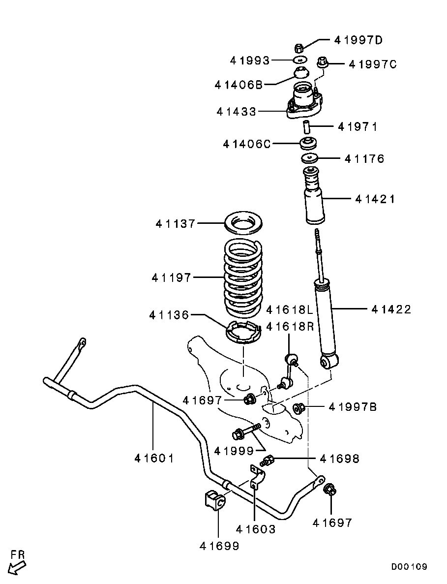 Mitsubishi 4140A186 - Balstiekārtas atspere autodraugiem.lv