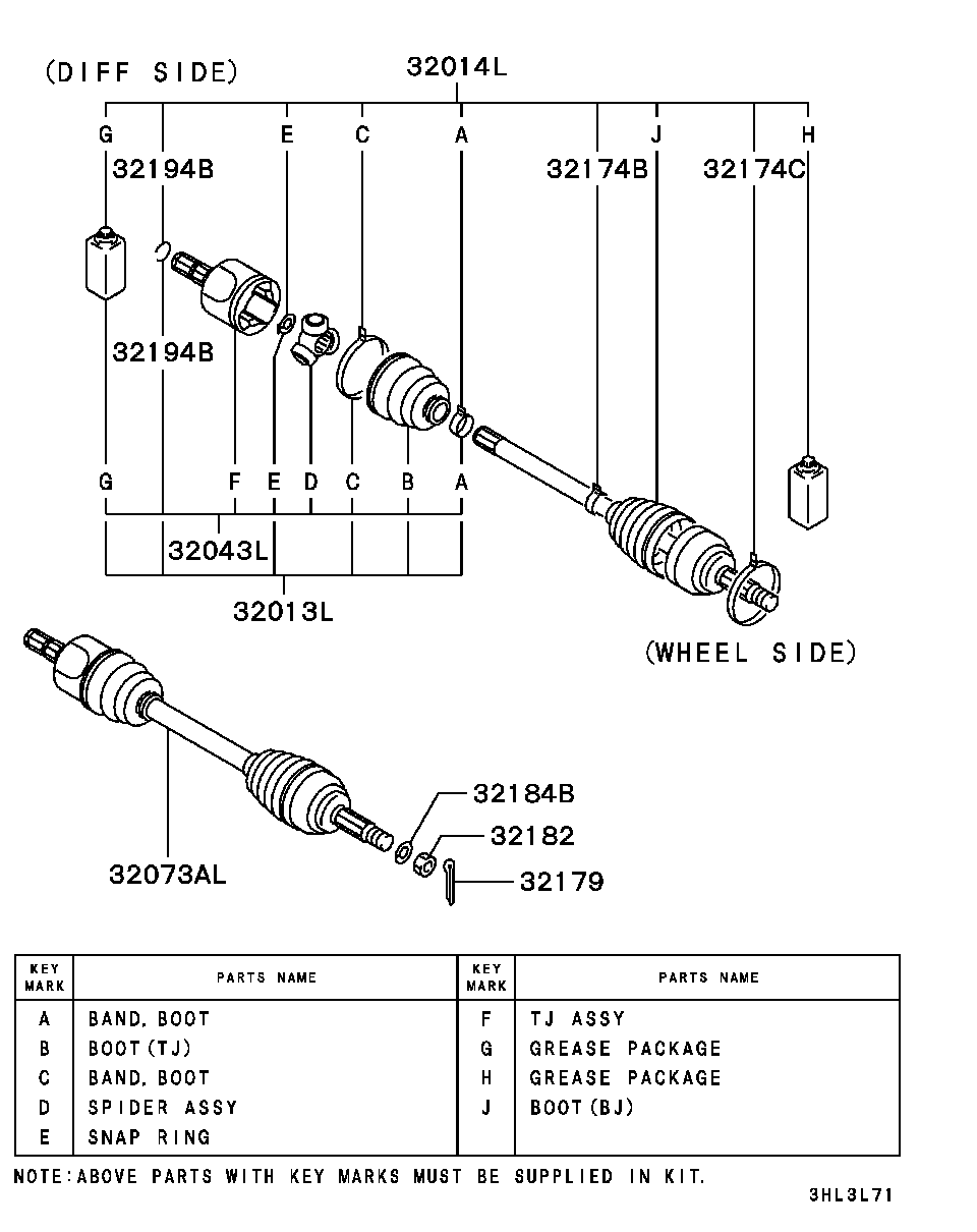 Mitsubishi MN147083 - Putekļusargs, Piedziņas vārpsta autodraugiem.lv