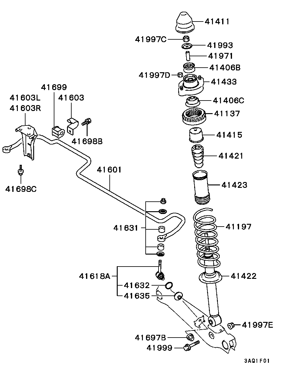 Mitsubishi MR913122 - Amortizators autodraugiem.lv