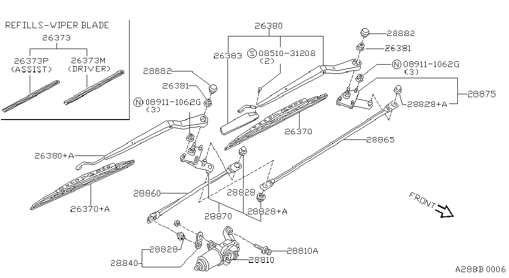 NISSAN 28890-34E00 - Stikla tīrītāja slotiņa autodraugiem.lv