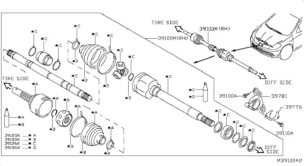 NISSAN C9241AV3H5 - Putekļusargs, Piedziņas vārpsta autodraugiem.lv