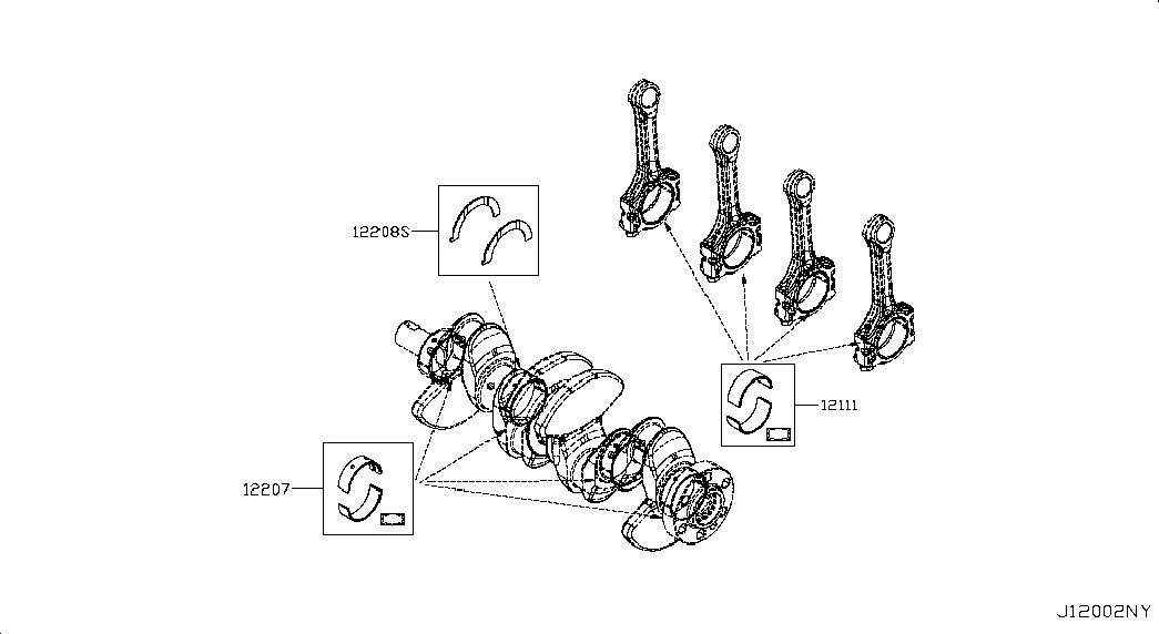 NISSAN 1223100QAC - Kloķvārpstas gultnis autodraugiem.lv