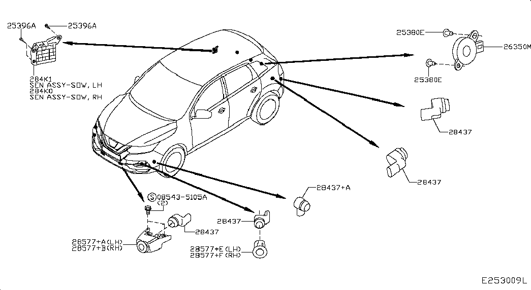 NISSAN 284384EA1E - Devējs, Parkošanās palīgsistēma autodraugiem.lv