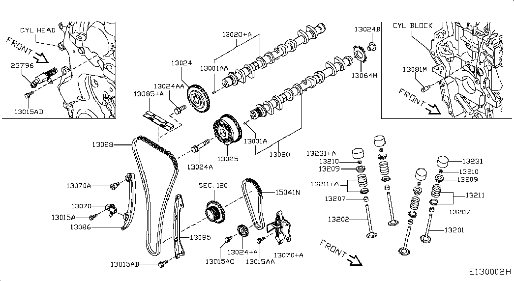 NISSAN 13085EN200 - Sadales vārpstas piedziņas ķēdes komplekts autodraugiem.lv