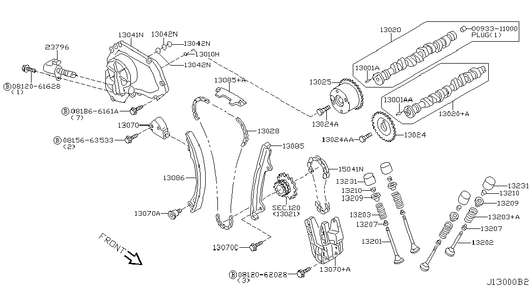 NISSAN 13070-6N200 - Sadales vārpstas piedziņas ķēdes komplekts autodraugiem.lv