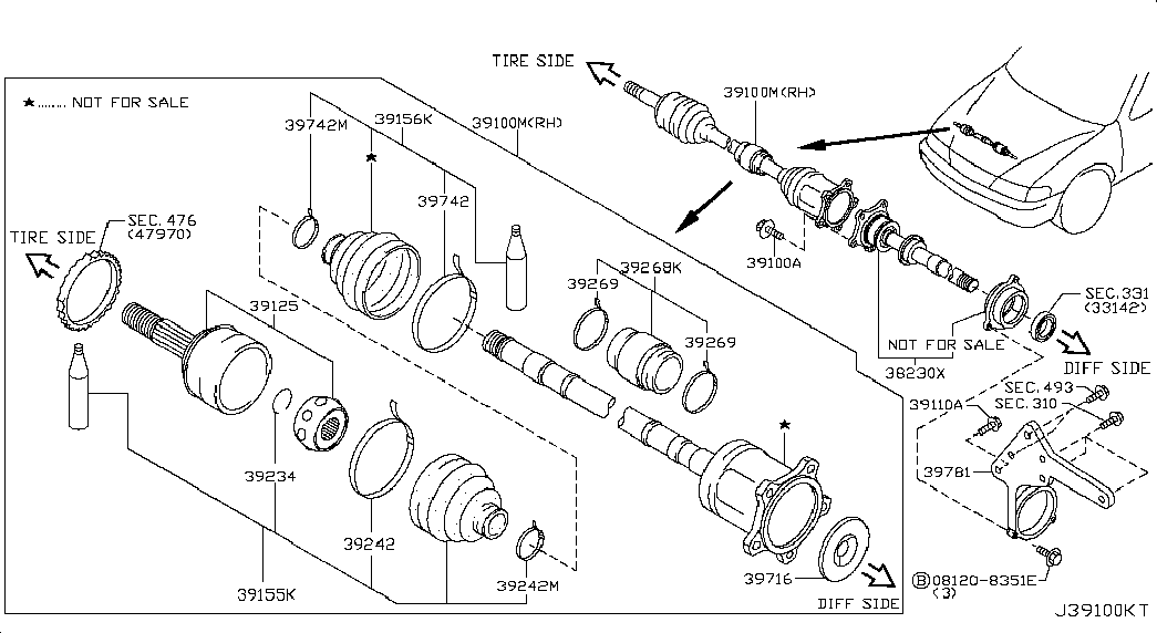 NISSAN 38230-8H710 - Piedziņas vārpsta autodraugiem.lv