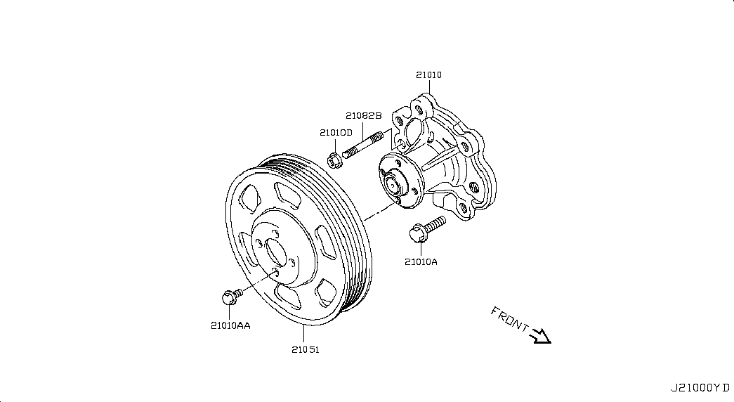 NISSAN 21010-4A00F - Ūdenssūknis autodraugiem.lv