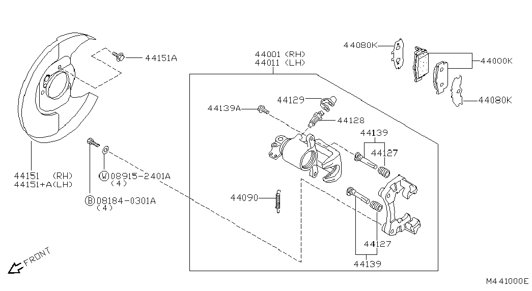 NISSAN 44011-BU00A - Bremžu suports autodraugiem.lv