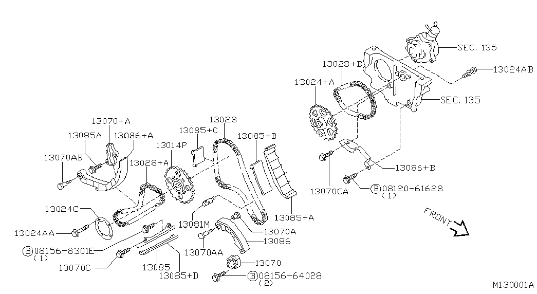 NISSAN 13075-40F10 - Sadales vārpstas piedziņas ķēdes komplekts autodraugiem.lv