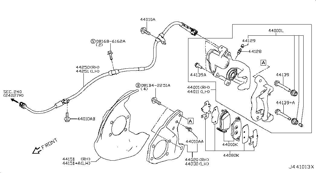 NISSAN D40604CA0A - Bremžu uzliku kompl., Disku bremzes autodraugiem.lv