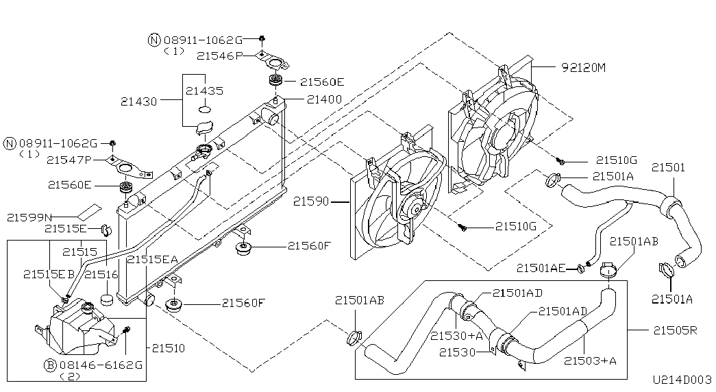 NISSAN 214301P111 - Vāciņš, Radiators autodraugiem.lv