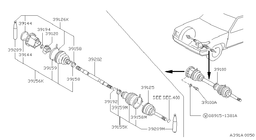 NISSAN 39741-41W25 - Putekļusargs, Piedziņas vārpsta autodraugiem.lv