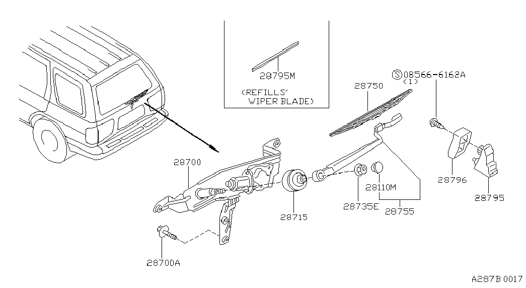 NISSAN 287900V000 - Stikla tīrītāja slotiņa autodraugiem.lv