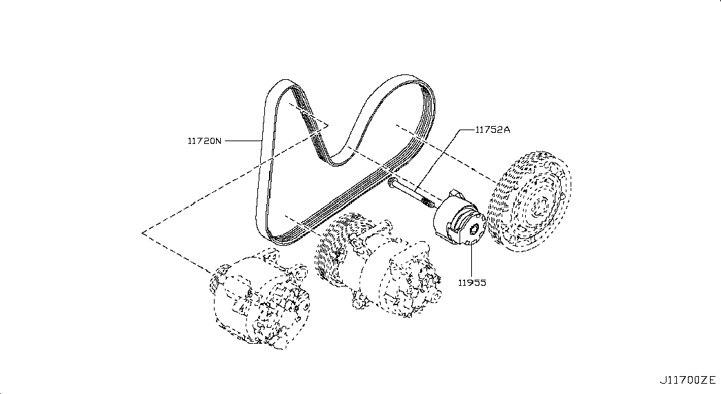 NISSAN 1172000Q5E - Ķīļrievu siksna autodraugiem.lv