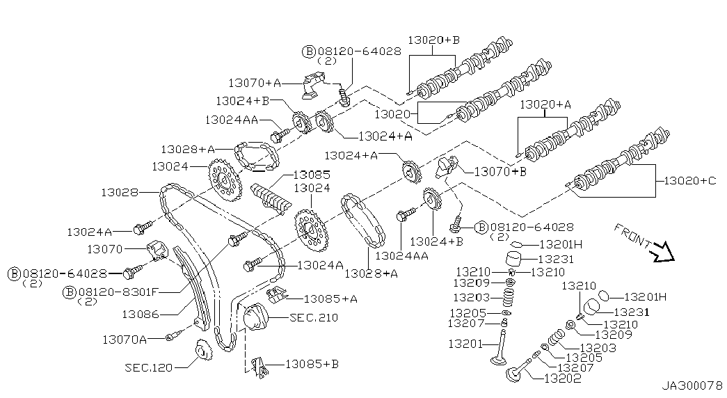 NISSAN 13024-31U20 - Sadales vārpstas piedziņas ķēdes komplekts autodraugiem.lv