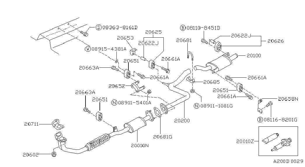 Datsun 2069254A00 - Blīve, Izplūdes caurule autodraugiem.lv