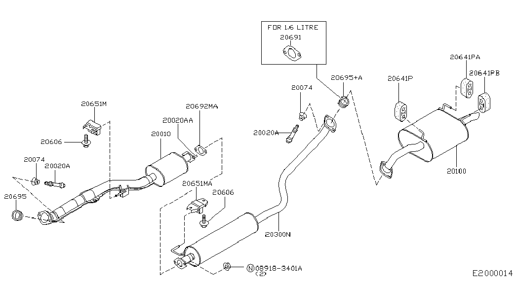 NISSAN 206062J715 - Skrūve, Izplūdes sistēma autodraugiem.lv