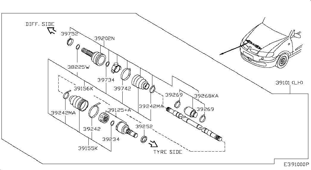 Opel 39741BM725 - Putekļusargs, Piedziņas vārpsta autodraugiem.lv