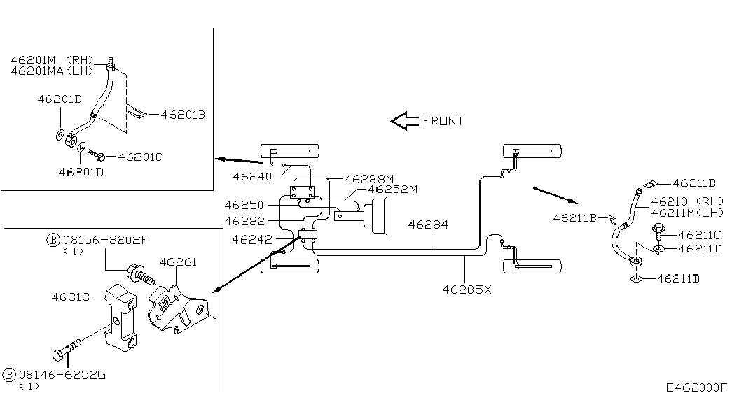 NISSAN 462115M316 - Bremžu šļūtene autodraugiem.lv