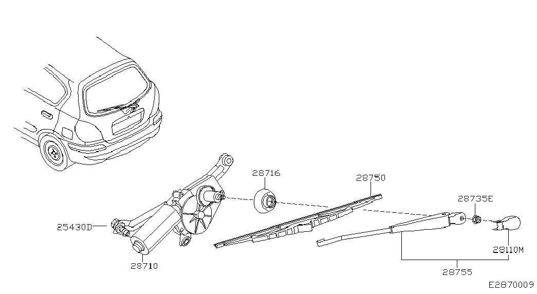 NISSAN 28790-BM410 - Stikla tīrītāja slotiņa autodraugiem.lv