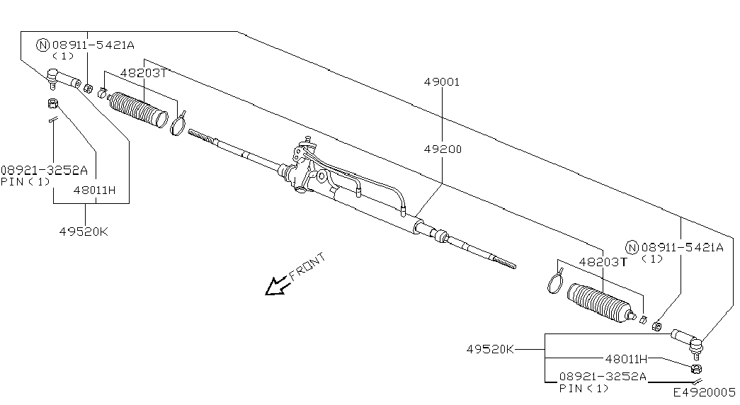 NISSAN 49001-BN010 - Stūres mehānisms autodraugiem.lv