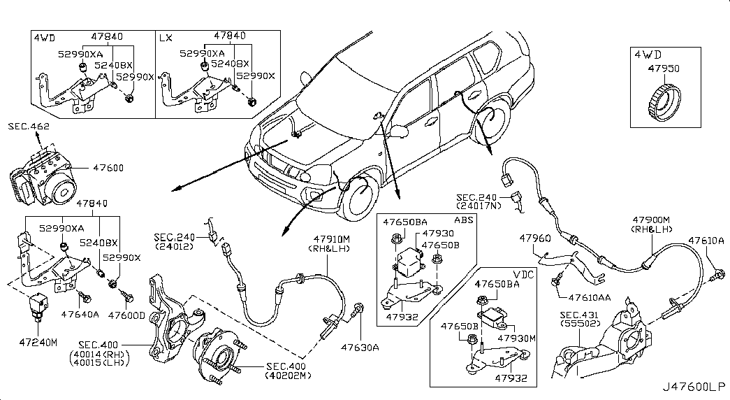 NISSAN 47900-JG200 - Devējs, Riteņu griešanās ātrums autodraugiem.lv