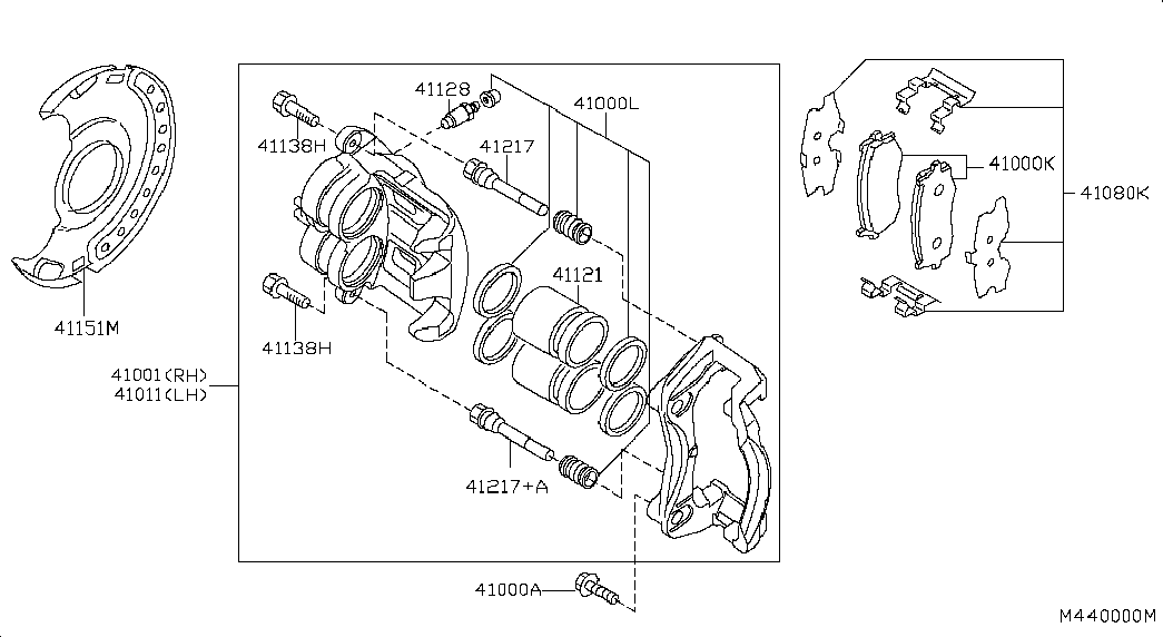 Infiniti 41060-EB326 - Bremžu uzliku kompl., Disku bremzes autodraugiem.lv