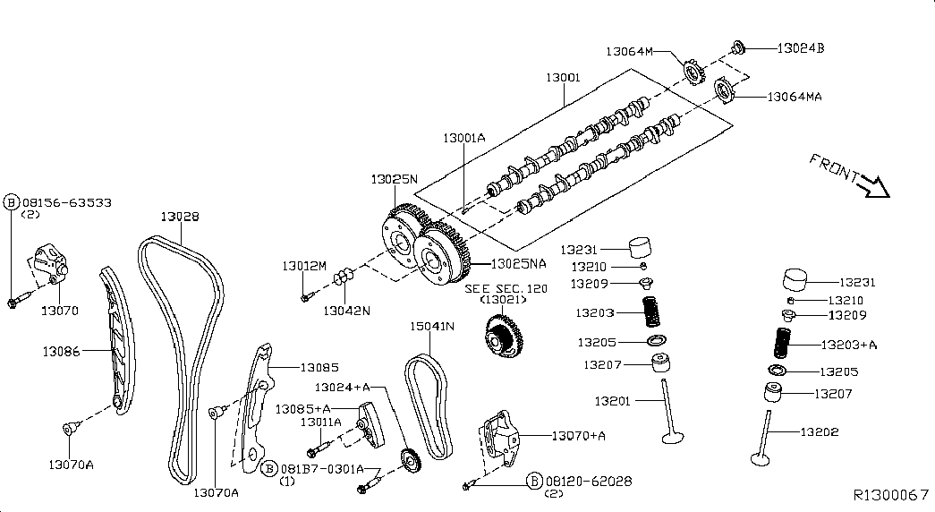 NISSAN 13024-CK80B - Sadales vārpstas piedziņas ķēdes komplekts autodraugiem.lv