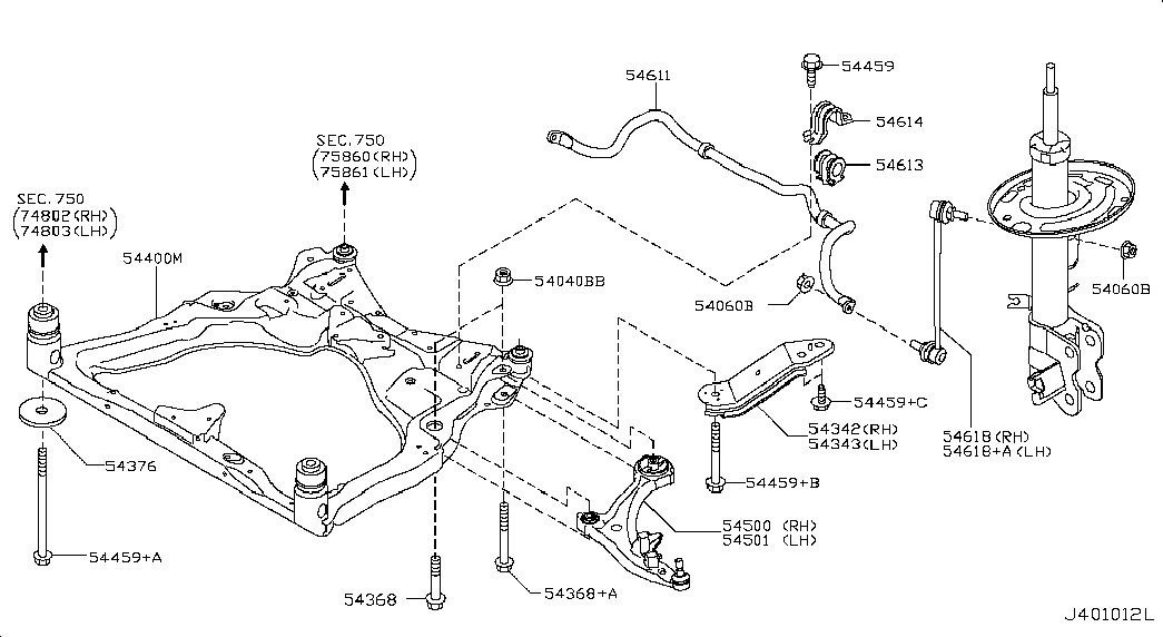 Datsun 54500-1AA1A - Piekare, Šķērssvira autodraugiem.lv