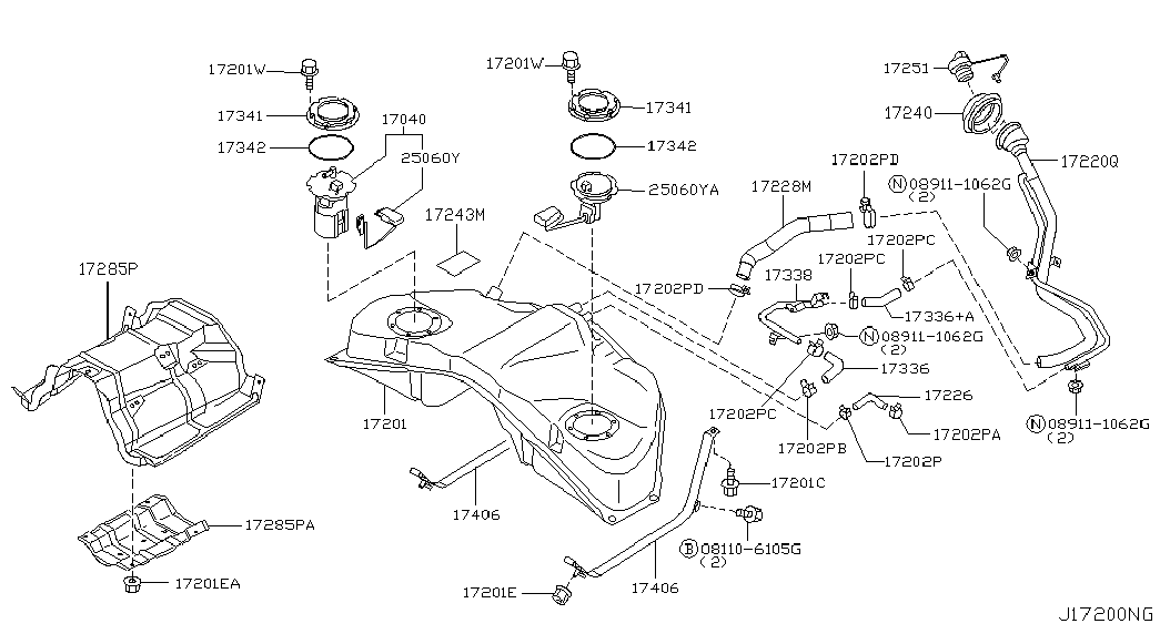 NISSAN 17040EH110 - Degvielas sūkņa modulis autodraugiem.lv