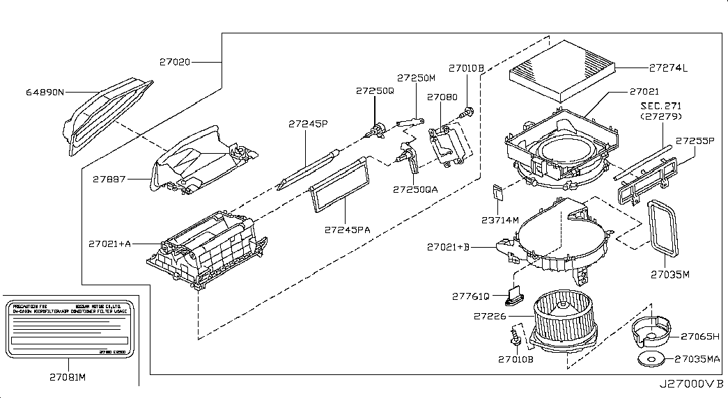 NISSAN 27277-9W125 - Filtrs, Salona telpas gaiss autodraugiem.lv