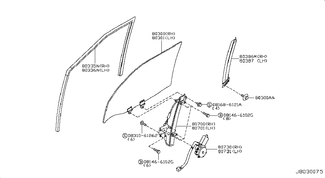 NISSAN 807308991A - Stikla pacelšanas mehānisms autodraugiem.lv