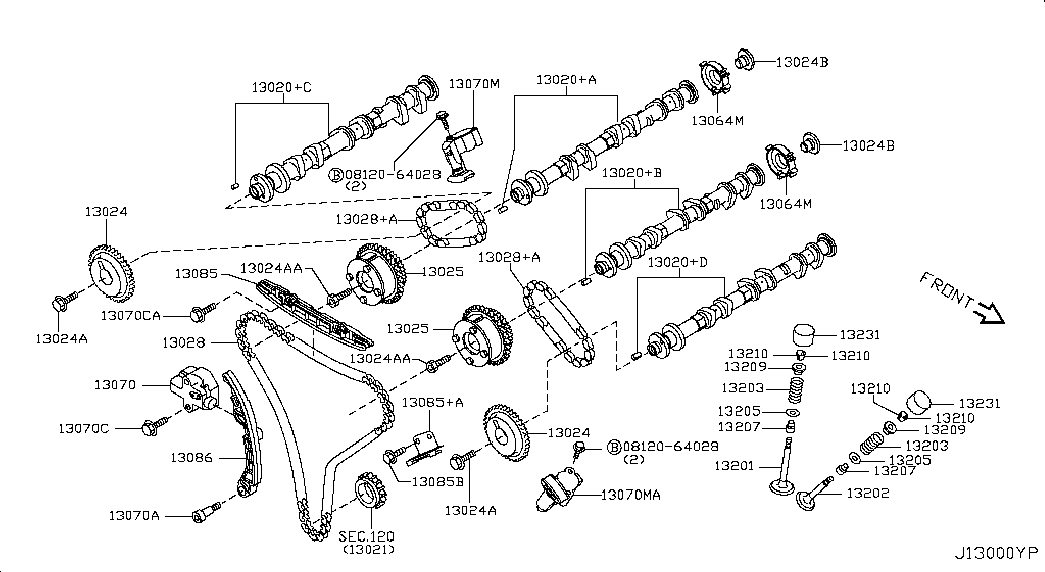 NISSAN 13070-JK20B - Sadales vārpstas piedziņas ķēdes komplekts autodraugiem.lv