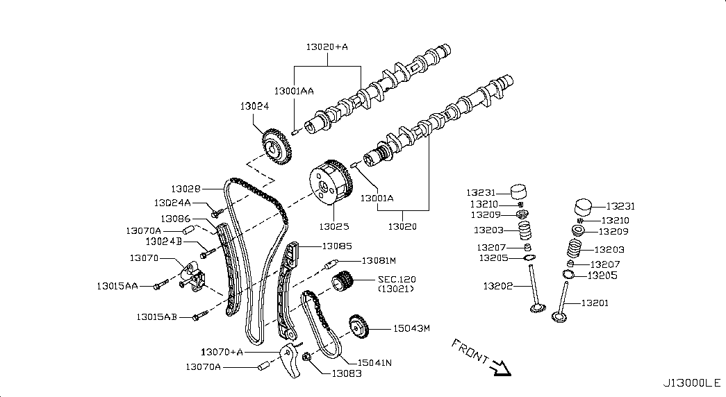 NISSAN 13070-ED000 - Sadales vārpstas piedziņas ķēdes komplekts autodraugiem.lv