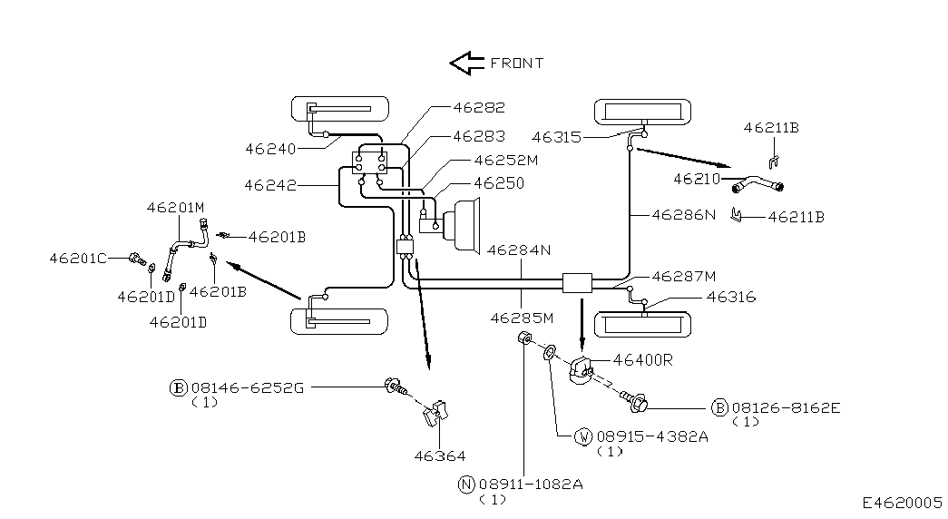 NISSAN 462105F002 - Bremžu šļūtene autodraugiem.lv