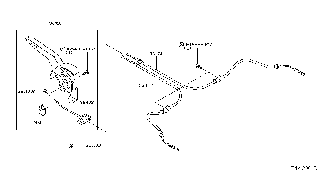 NISSAN 36531AX60A - Trose, Stāvbremžu sistēma autodraugiem.lv