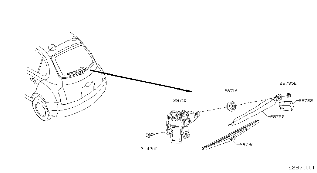 NISSAN 28710-AX60A - MOTOR ASSY-REAR WINDOW WIPER autodraugiem.lv