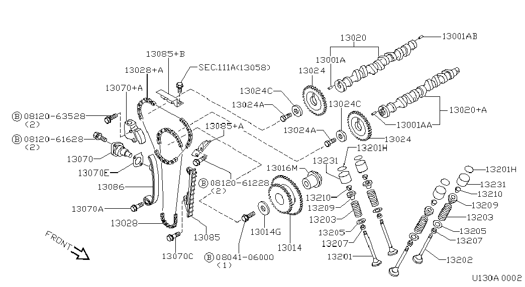 NISSAN 13070-53Y13 - Sadales vārpstas piedziņas ķēdes komplekts autodraugiem.lv