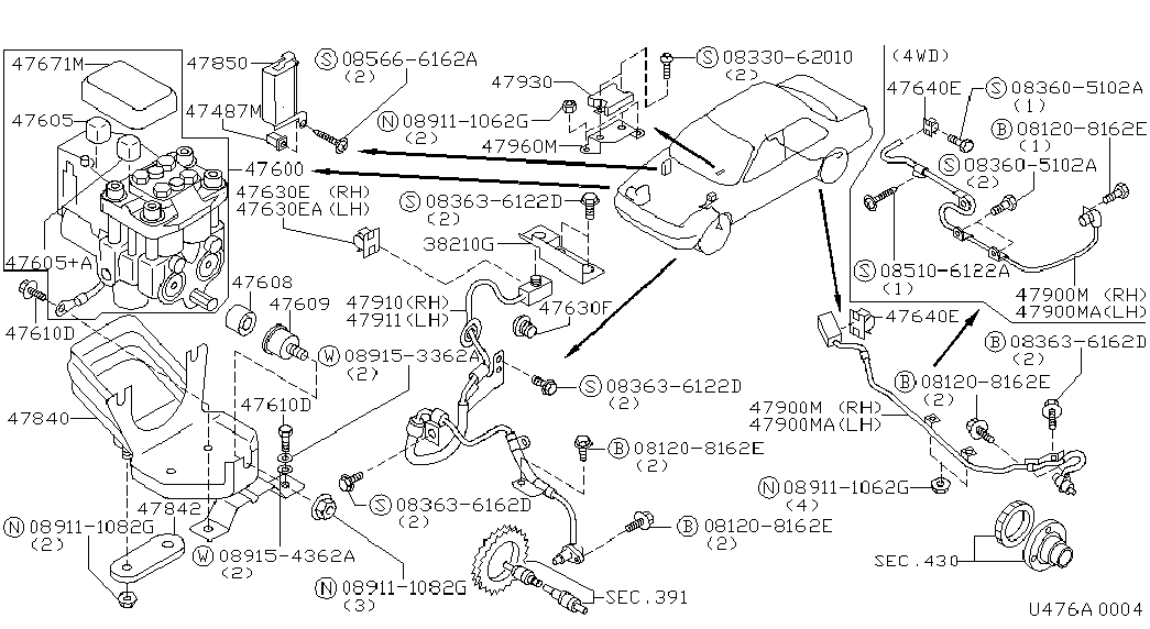 NISSAN 47900 70J00 - Devējs, Riteņu griešanās ātrums autodraugiem.lv