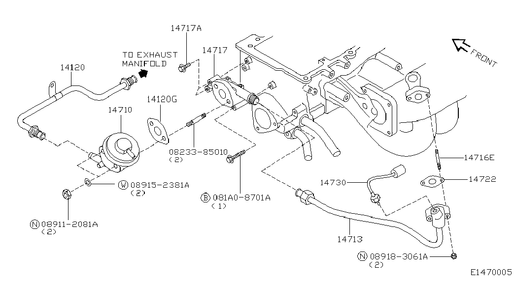 Infiniti 14710-5M001 - Izpl. gāzu recirkulācijas vārsts autodraugiem.lv