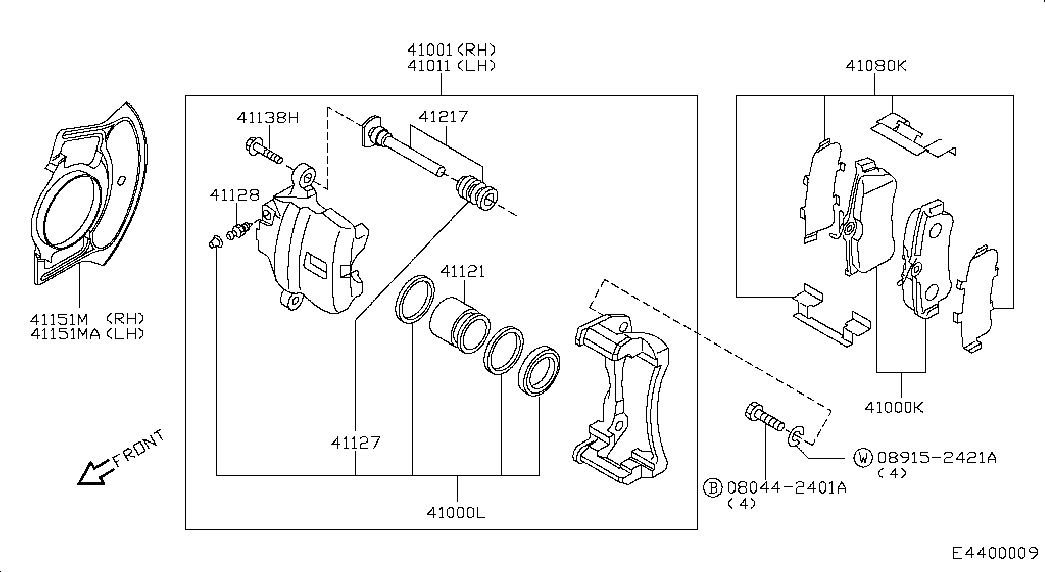 NISSAN 41001-2F522 - Bremžu suports autodraugiem.lv