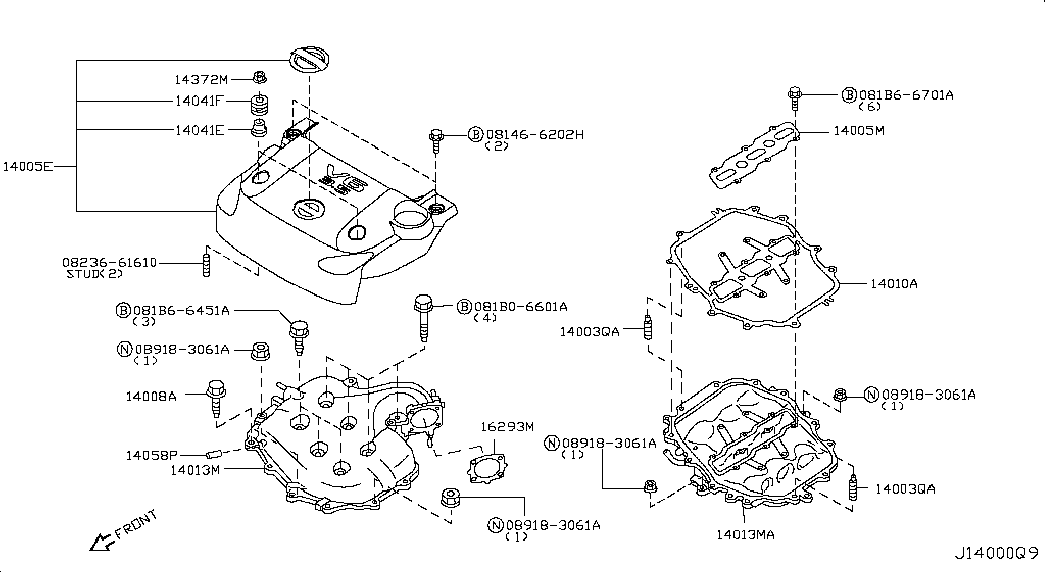 Infiniti 14033-AM600 - Blīve, Ieplūdes kolektora korpuss autodraugiem.lv