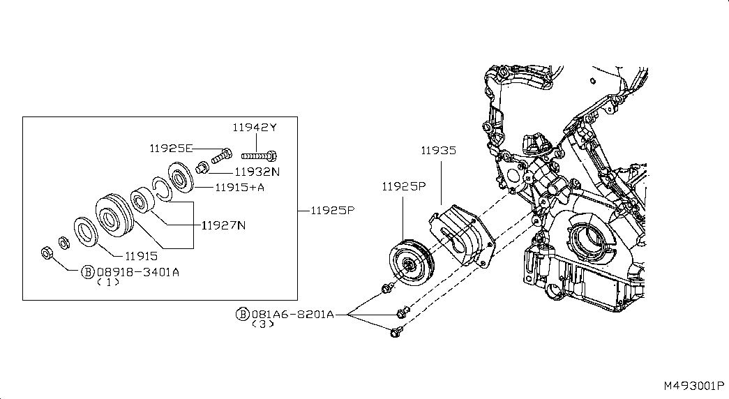 NISSAN 11927-VC800 - Parazīt / Vadrullītis, Ķīļrievu siksna autodraugiem.lv