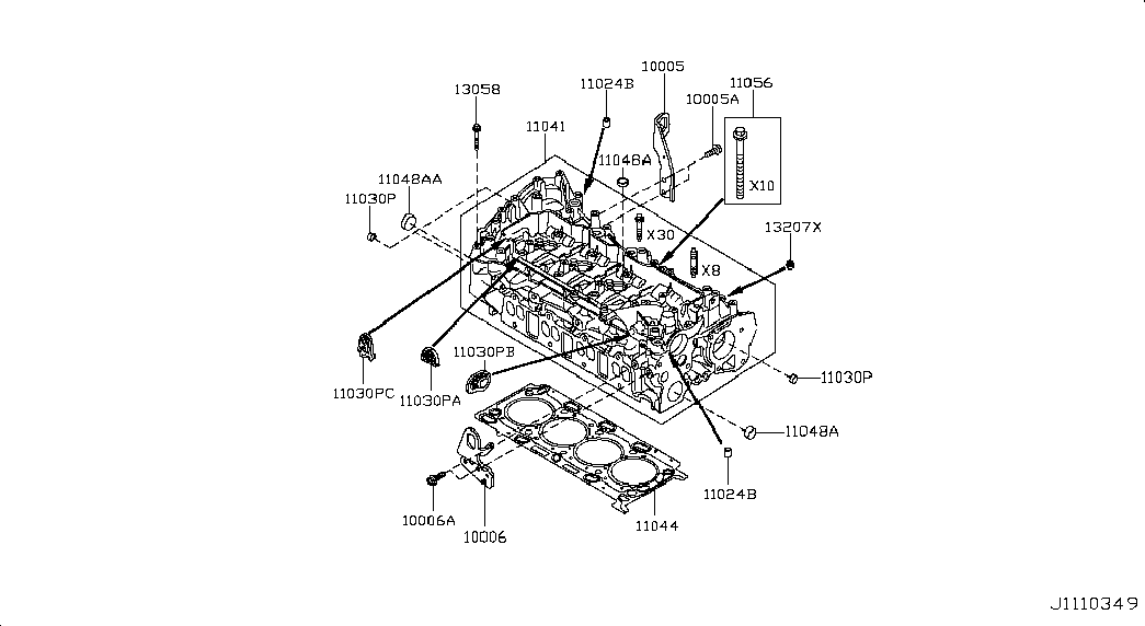 NISSAN 1104100Q3E - Cilindru galva autodraugiem.lv