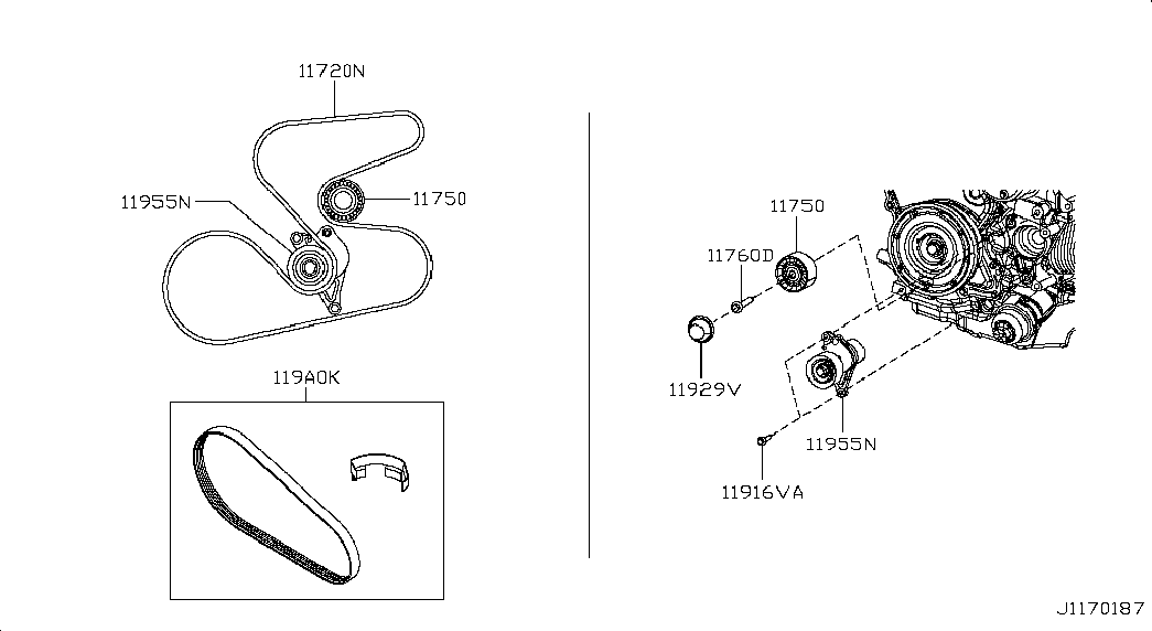 NISSAN 11720-5152R - BELT-FAN & ALTERNATOR autodraugiem.lv