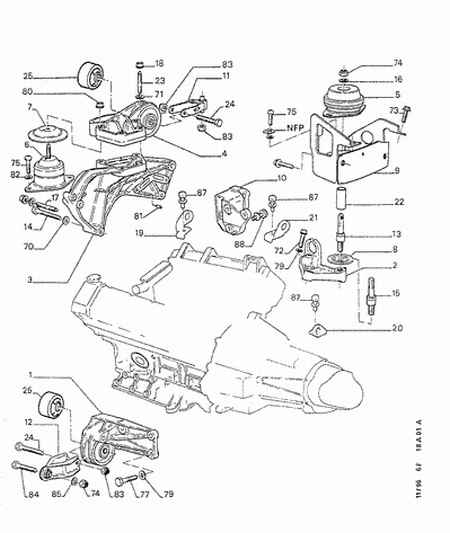 PEUGEOT 1807 81 - ENGINE MOUNTING BRACKET; RIGHT autodraugiem.lv