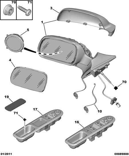 PEUGEOT 8152 76 - Korpuss, Ārējais atpakaļskata spogulis autodraugiem.lv