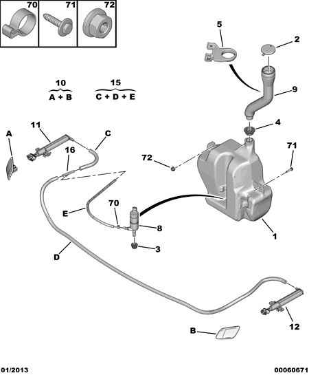 PEUGEOT 6438 T6 - Ūdens sprausla, Lukturu tīrīšanas sistēma autodraugiem.lv